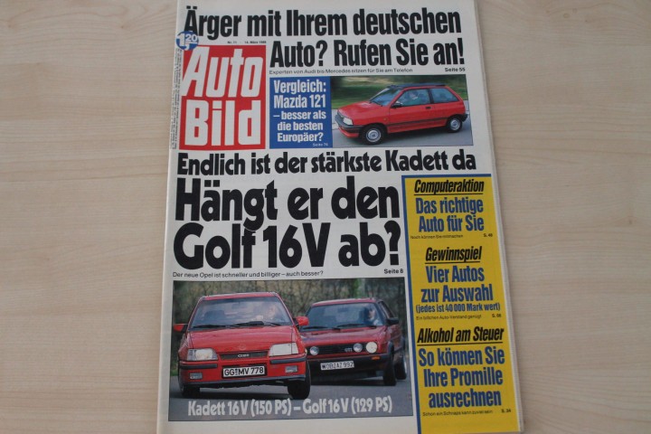 Deckblatt Auto Bild (11/1988)